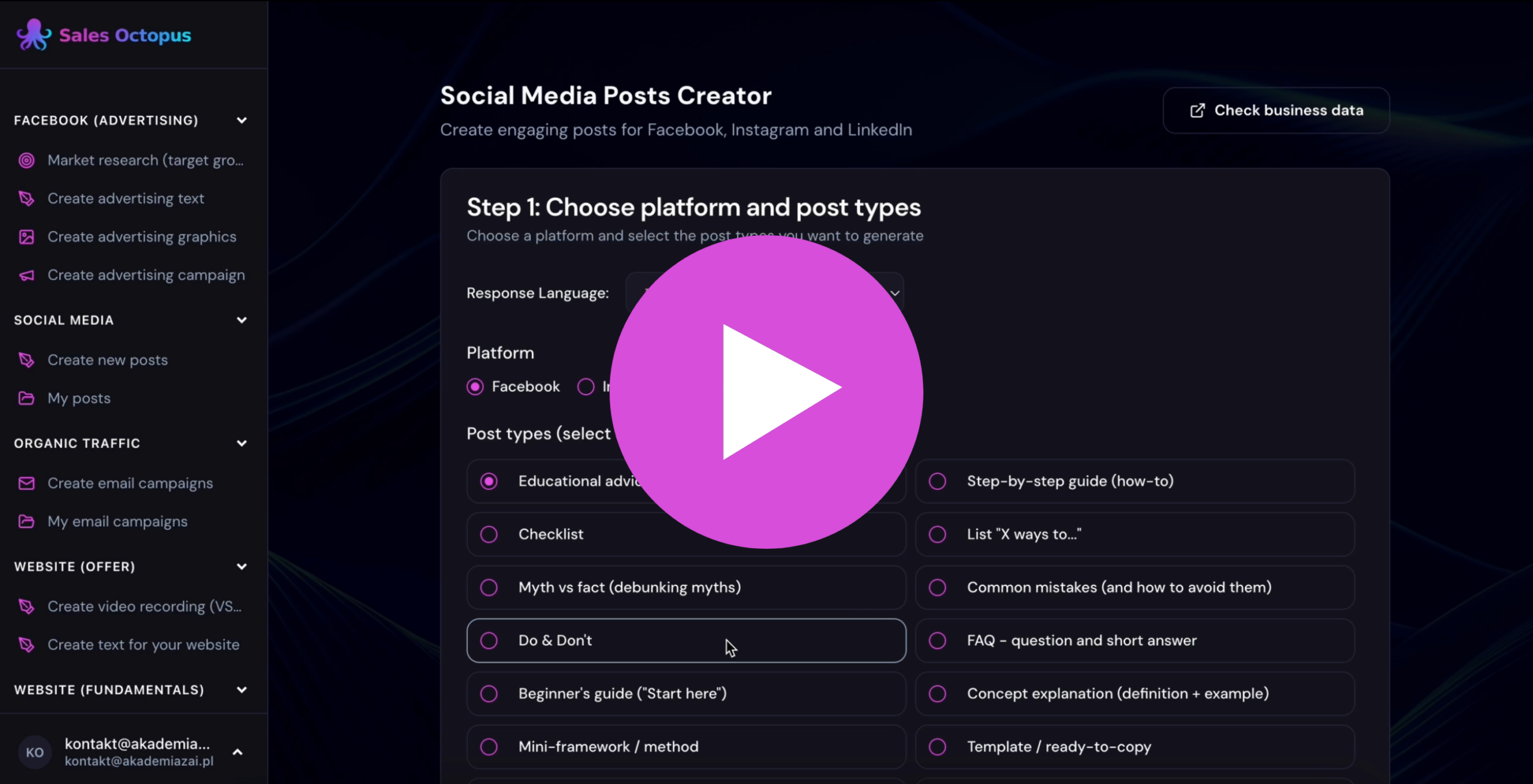 Social Media Posts Creator Preview